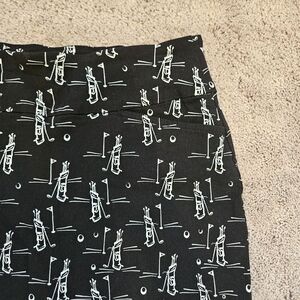 Swing Control Skort Womens Sz 10 Black Golf Stretchy Pockets All Over Print